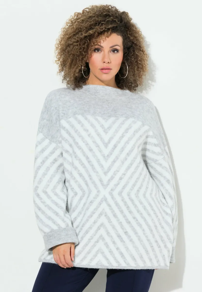 GRAPHIC TURTLENECK  - Strickpullover - silver melange