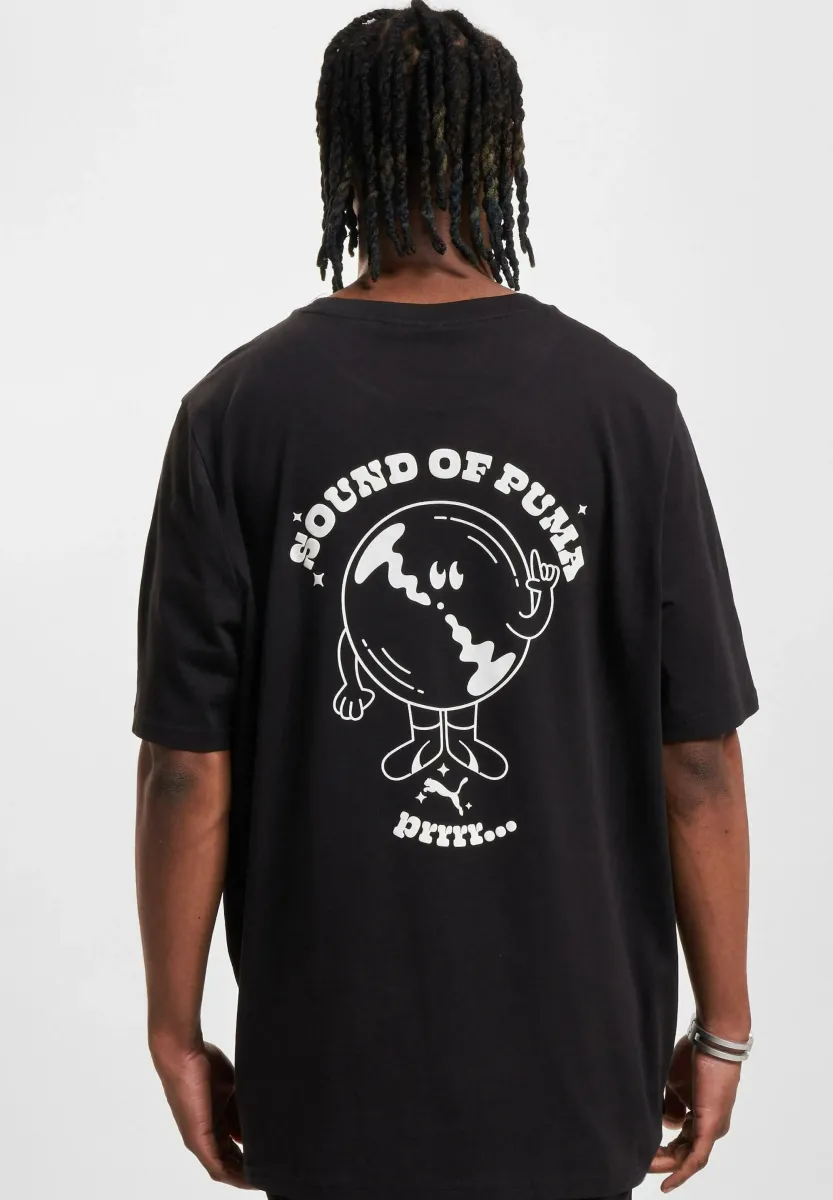 GRAPHICS SOUND OF - T-Shirt print - puma black