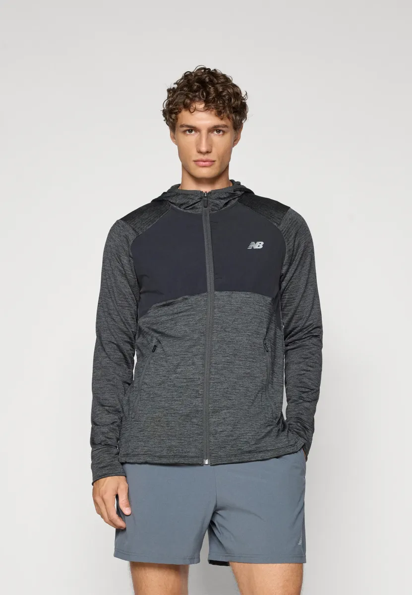 GRID HOODED FULL ZIP - Laufjacke - black