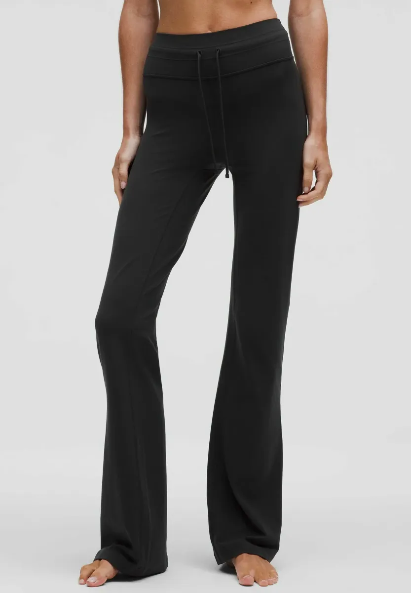 GROOVE DRAWCORD HIGH-RISE BOOTCUT REGULAR - Stoffhose - black