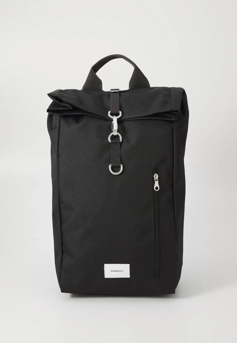 GROUND ROLLTOP BACKPACK UNISEX - Tagesrucksack - black with black webbing