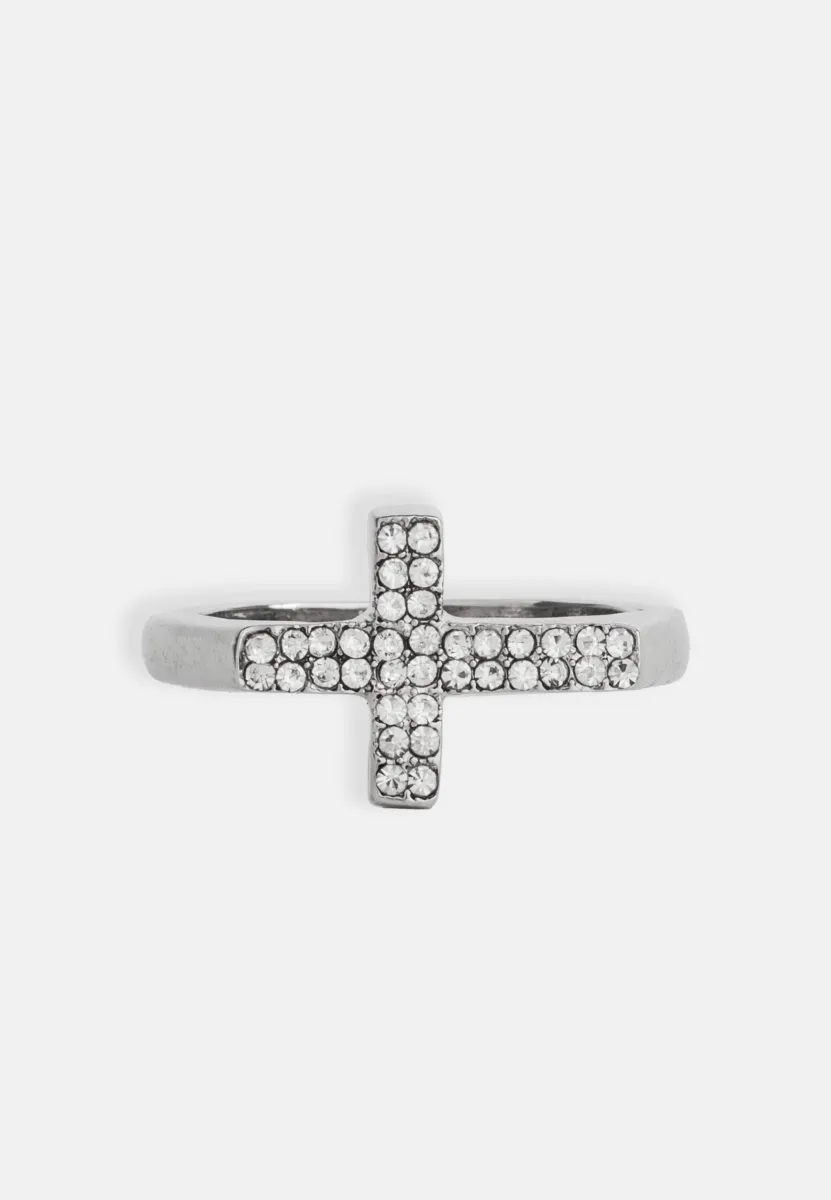 GUILD CRYSTAL CROSS SIGNET - Ring - silver-coloured