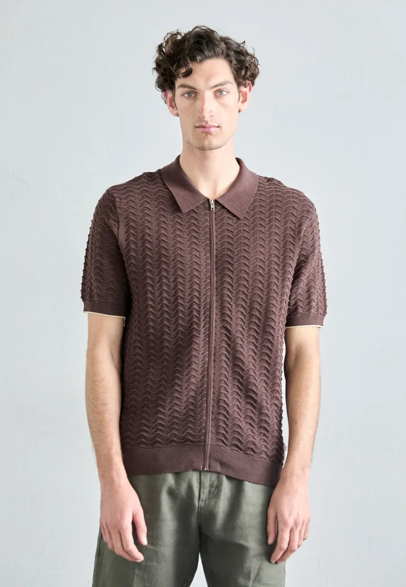 GUSTAV FULL ZIP - Hemd - coffee