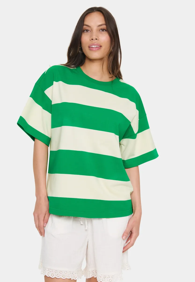 HAFRUNSZ - T-Shirt print - ultra green/ice block stripe