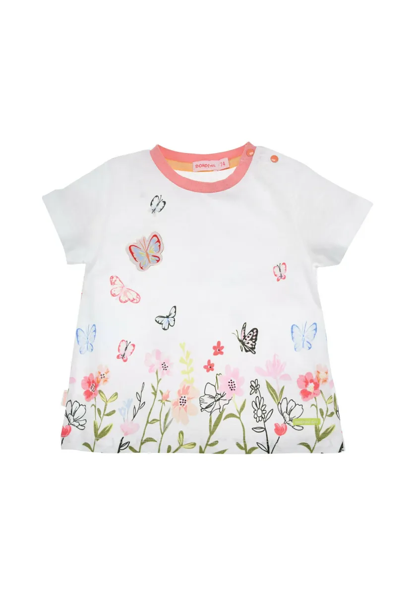 HALBARM BLUMENWIESE - T-Shirt print - weiss