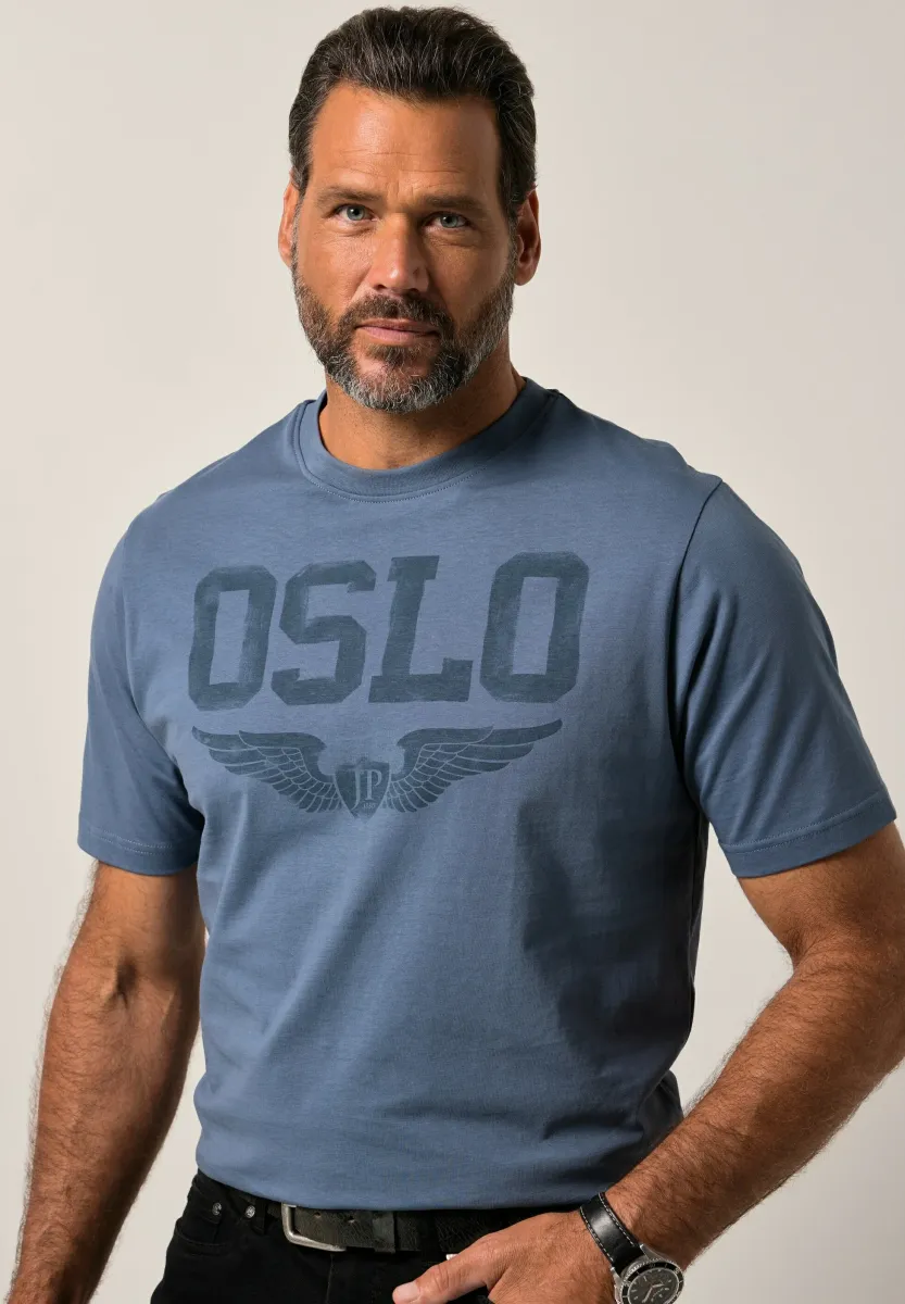 HALBARM BRUST - T-Shirt print - gray/blue