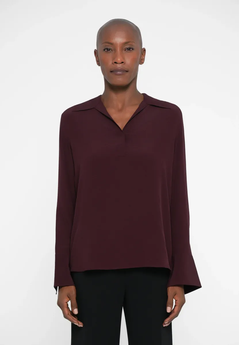 HALF PLACKET - Bluse - dark burgundy