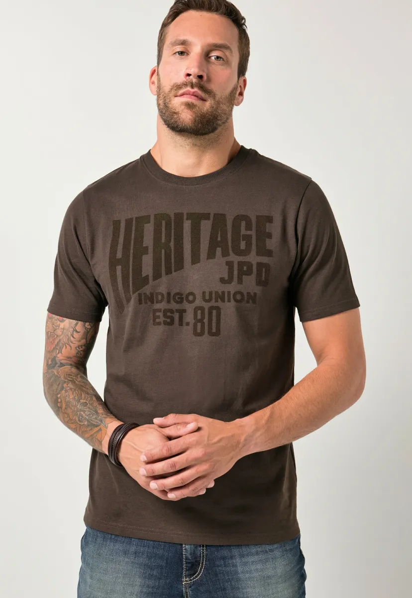 HALF SLEEVE CHEST PRINT UP TO 8XL - T-Shirt print - dark brown