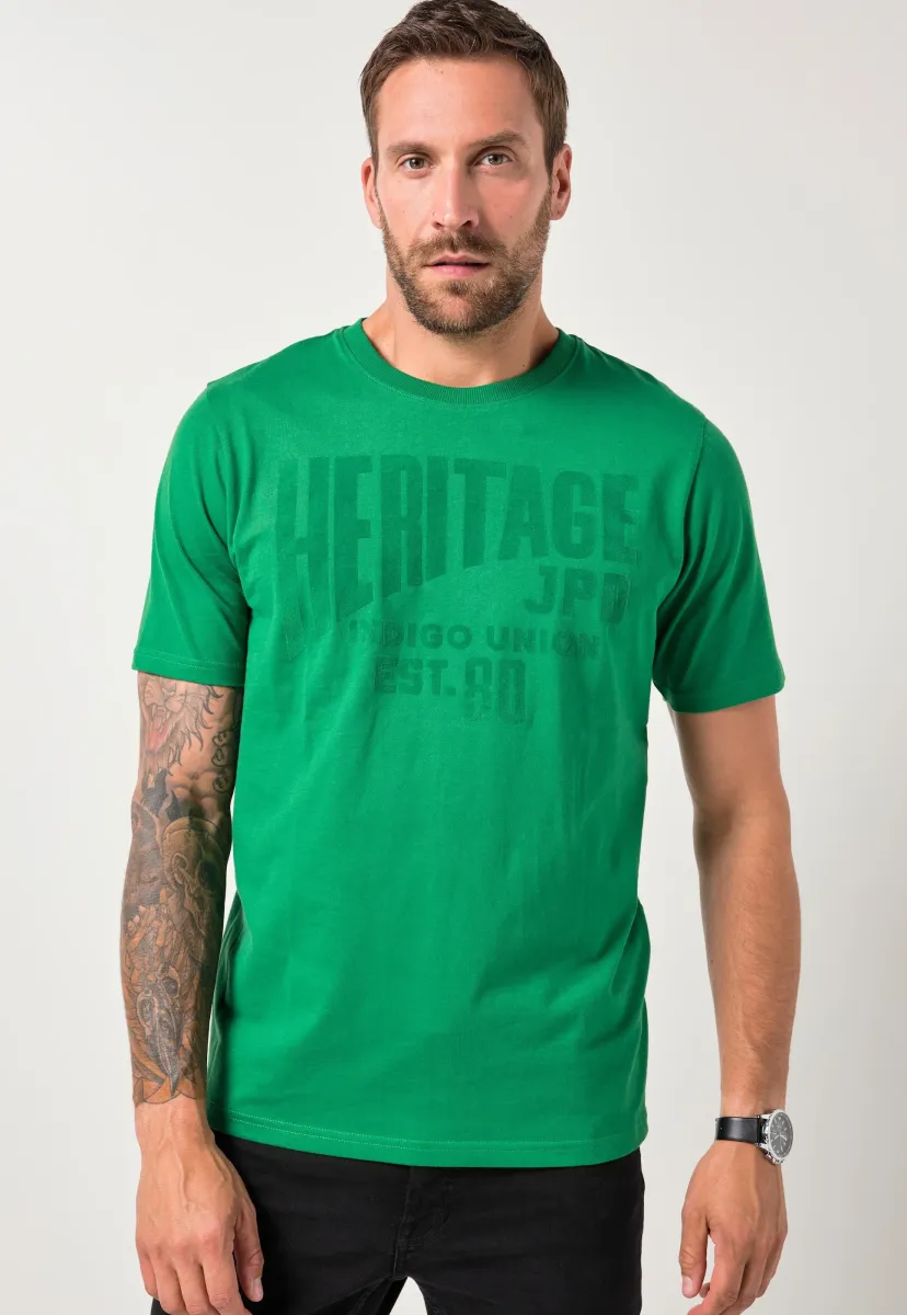 HALF SLEEVE CHEST PRINT UP TO 8XL - T-Shirt print - palm green