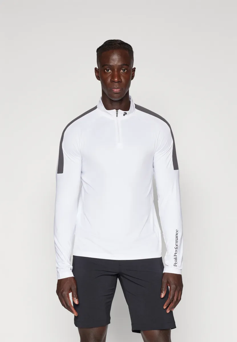HALF ZIP BASELAYER - Langarmshirt - white/motion grey