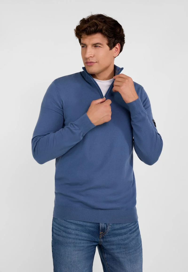 HALF ZIP COLLAR - Strickpullover - blue