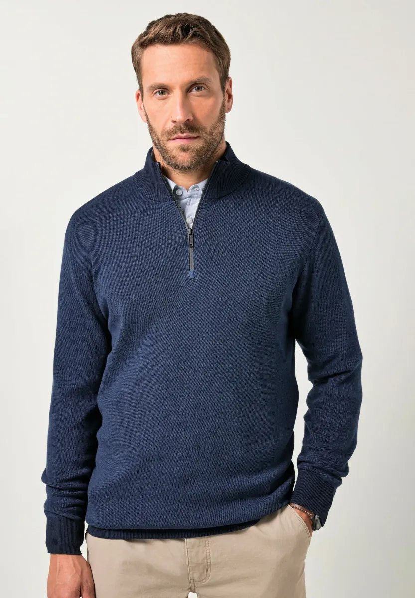 HALF ZIP COLLAR - Strickpullover - navy blue