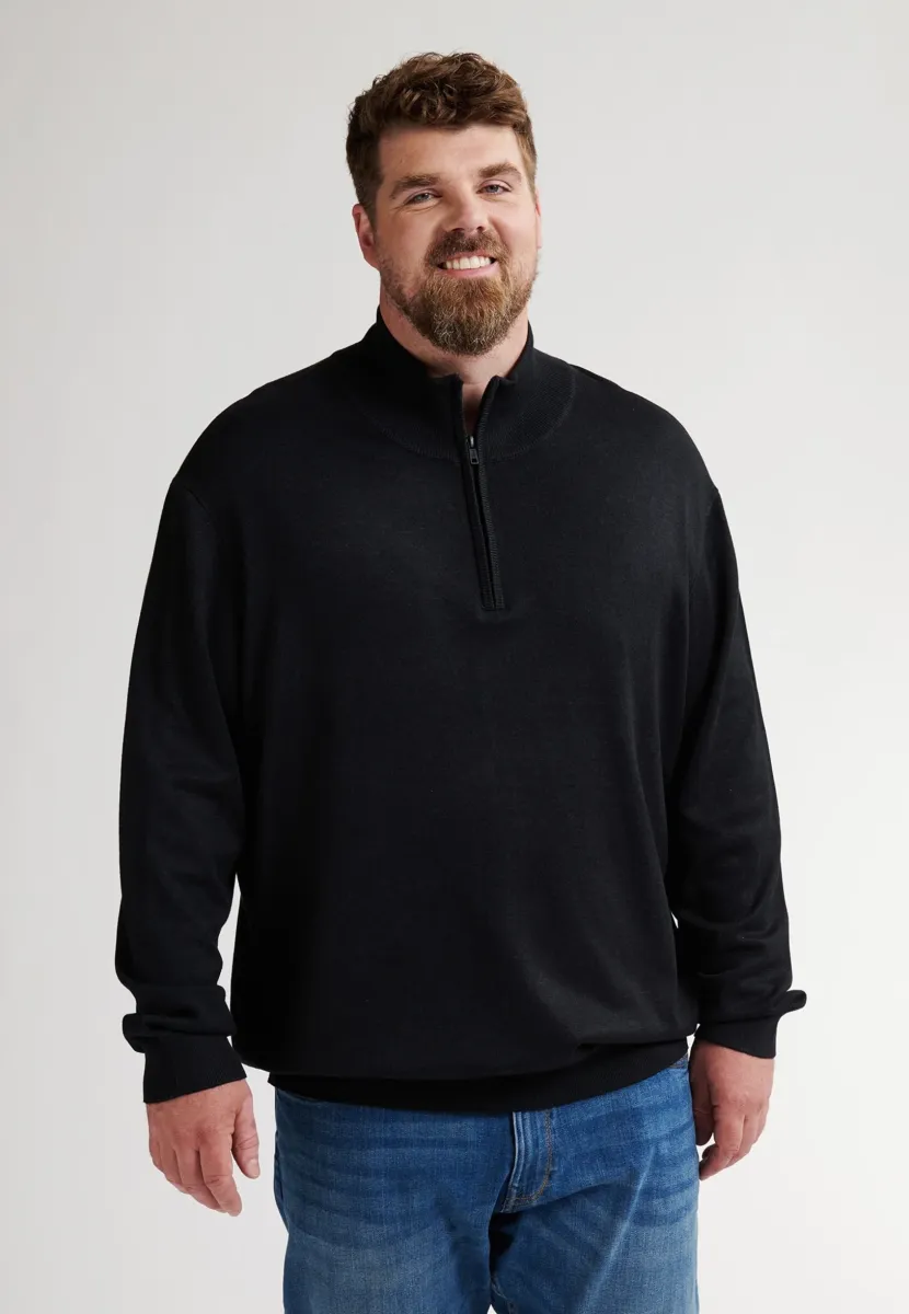 HALF-ZIP JACKSON - Strickpullover - deep black