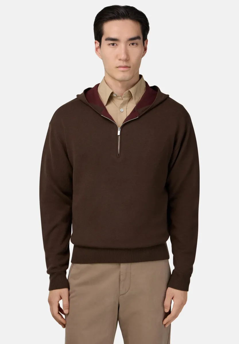 HALF-ZIP - Kapuzenpullover - brown