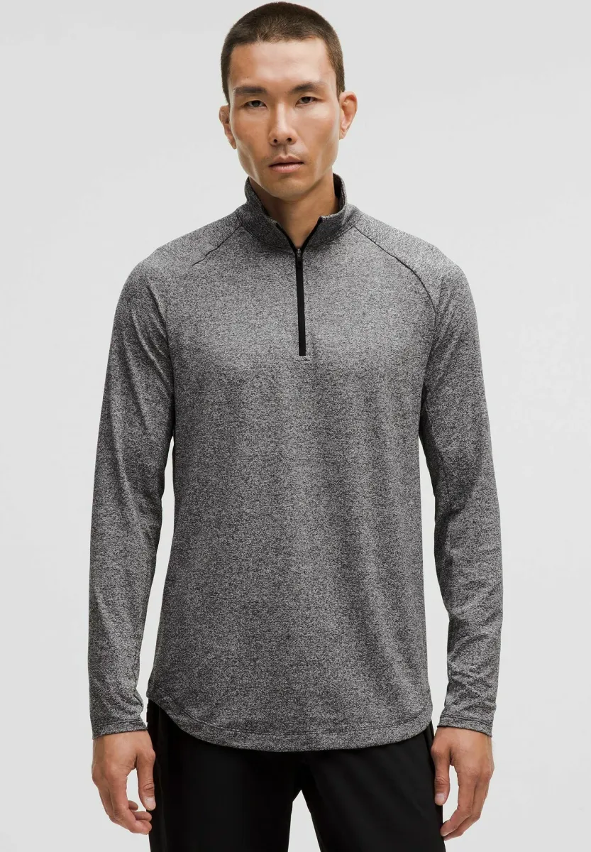 HALF ZIP - Langarmshirt - heathered black