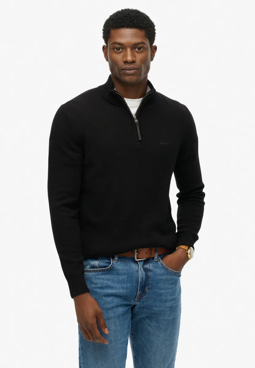 HALF ZIP - Strickpullover - black