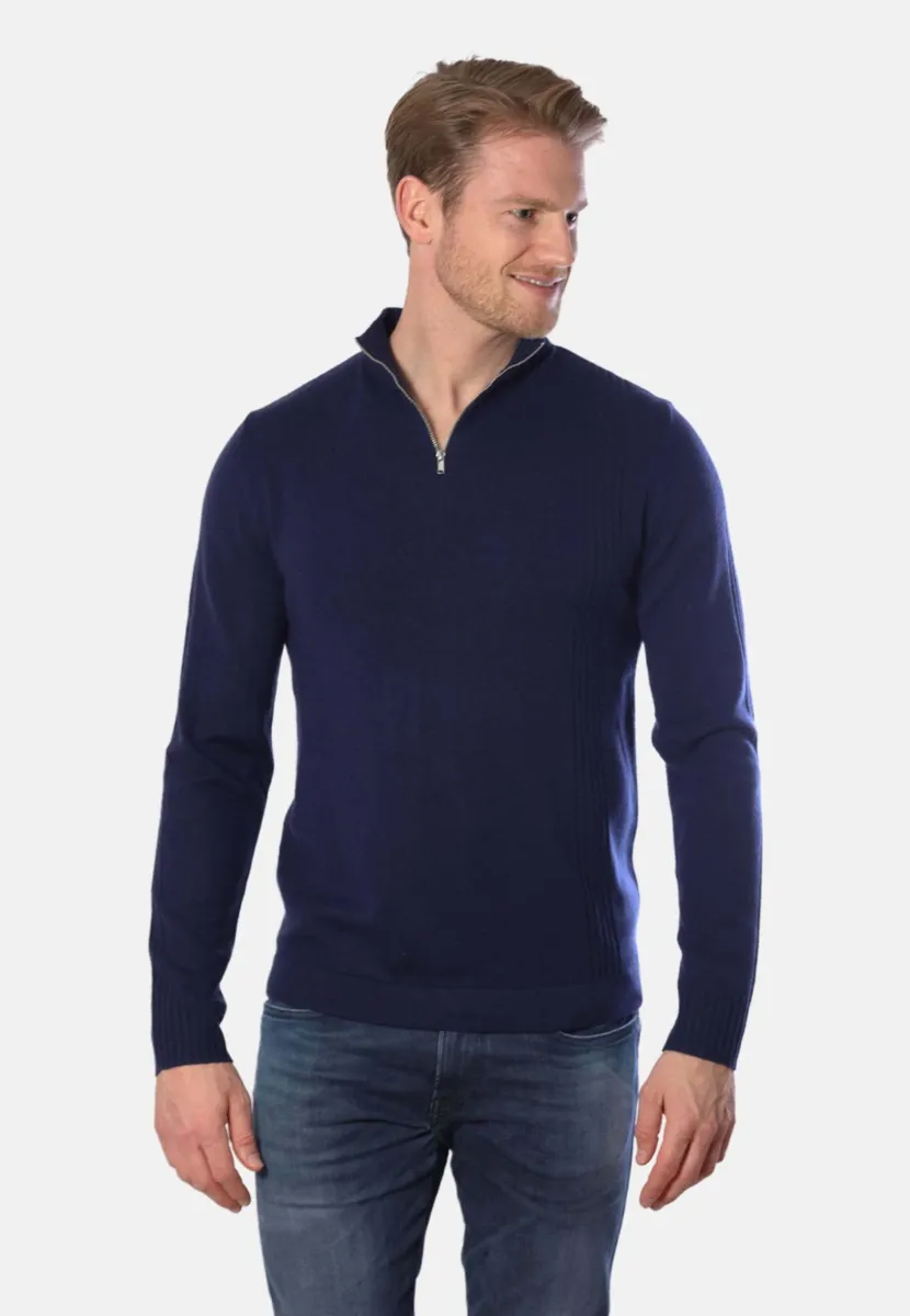 HALF-ZIP   - Strickpullover - blue