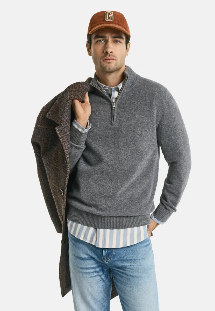 HALF-ZIP - Strickpullover - charcoal melange