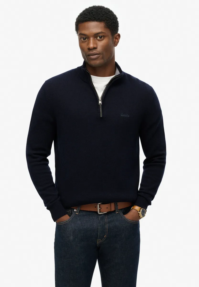 HALF ZIP - Strickpullover - charred navy marl