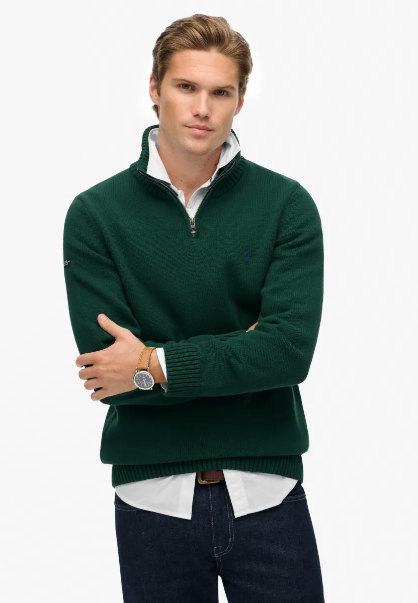 HALF ZIP  - Strickpullover - forest green