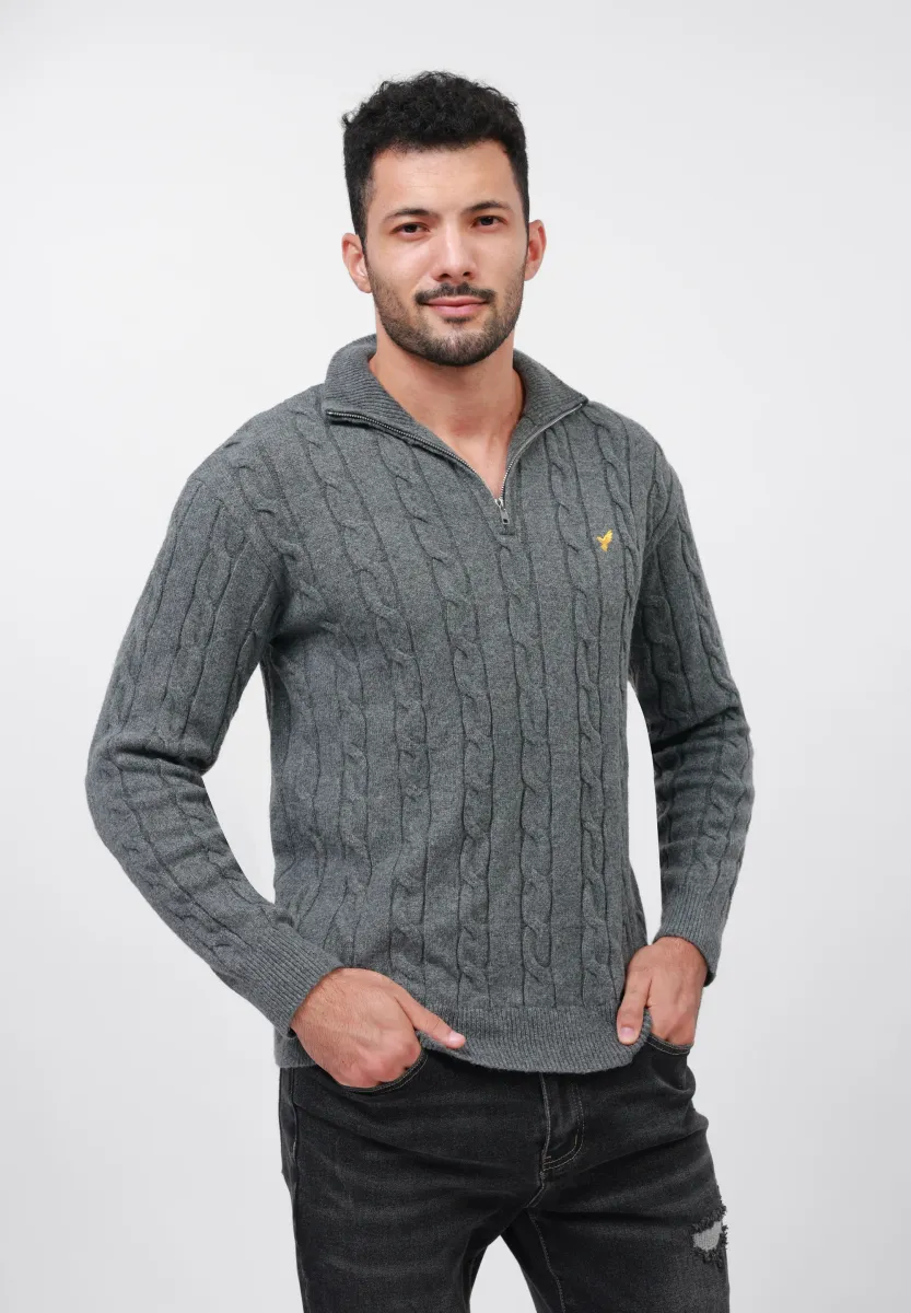 HALF ZIP - Strickpullover - grey