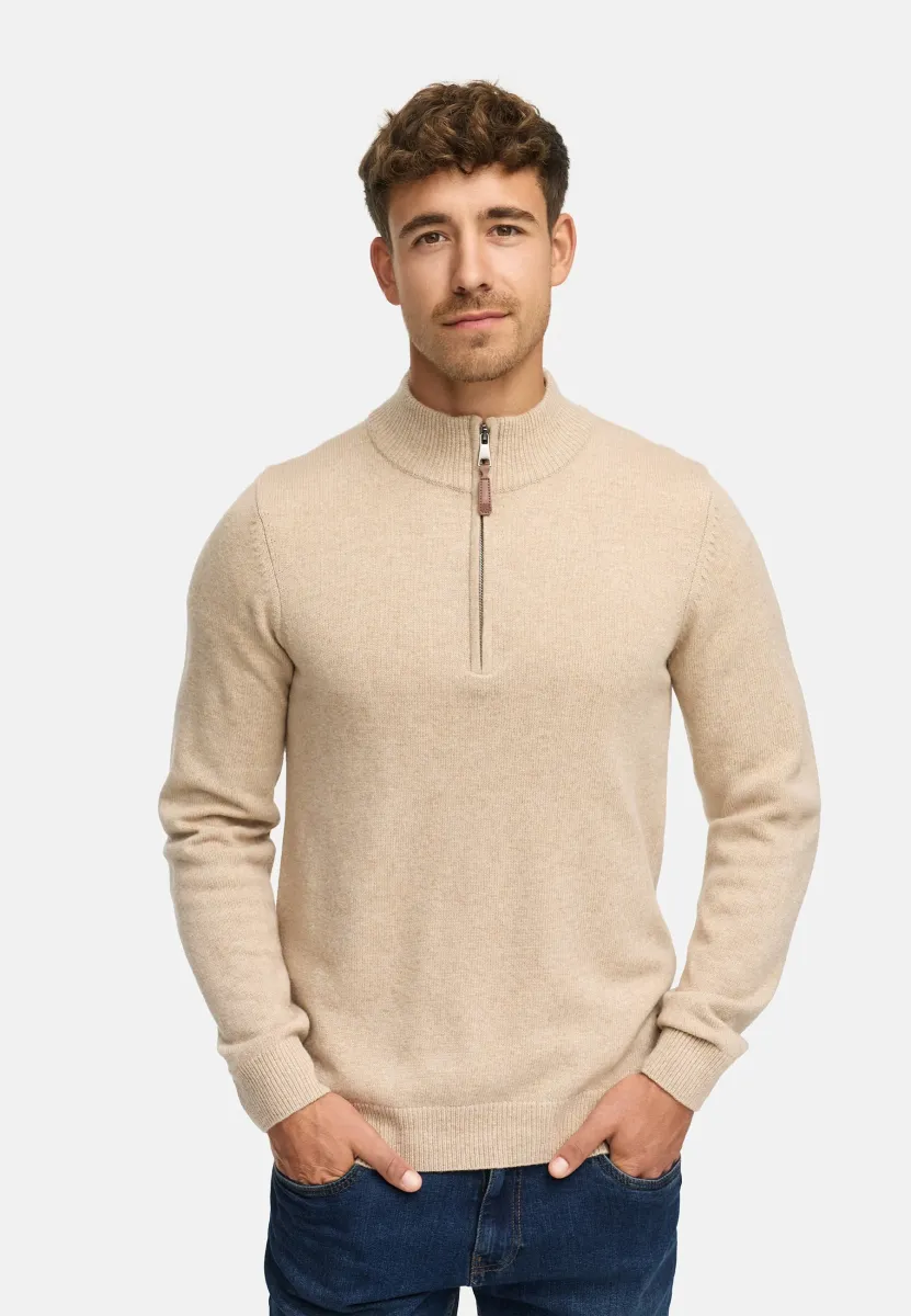 HALF-ZIP - Strickpullover - irish cream