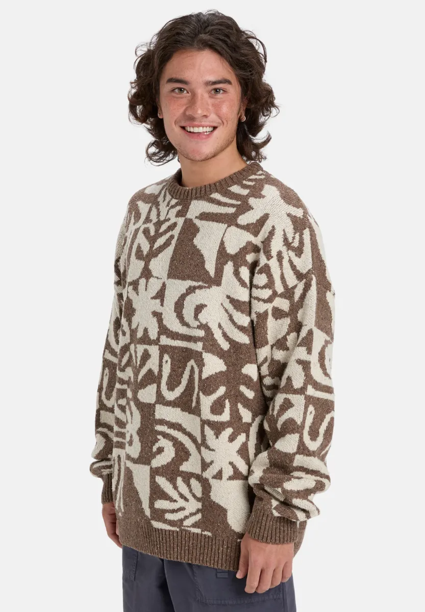 HALL CITY JACQUARD - Strickpullover - chocolate brown terreau desert