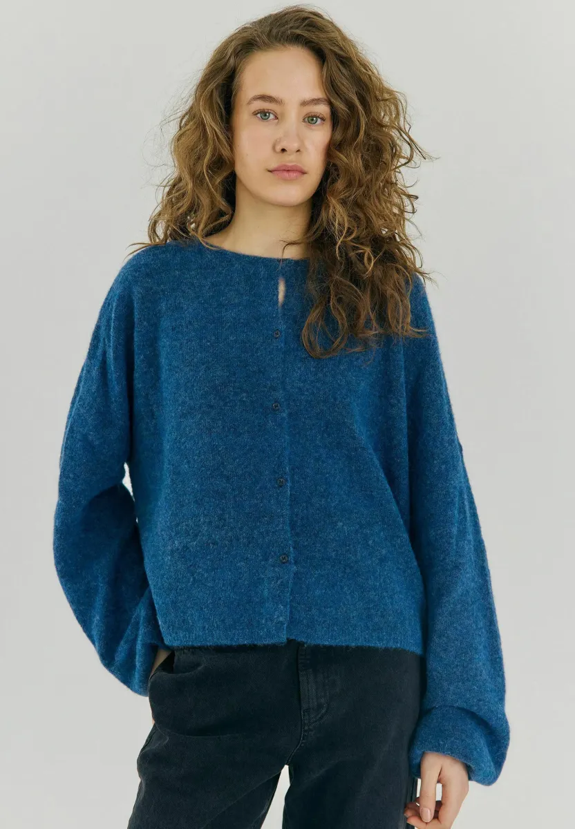 HALLI BUTTON - Strickjacke - teal
