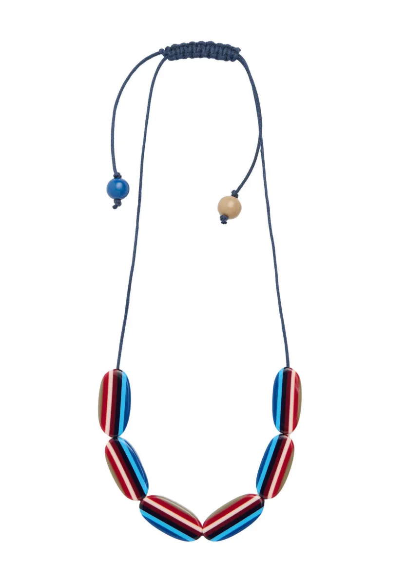 Halskette - blue - jetty stripe mix