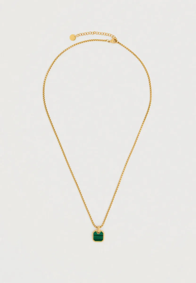 Halskette - gold-coloured/green