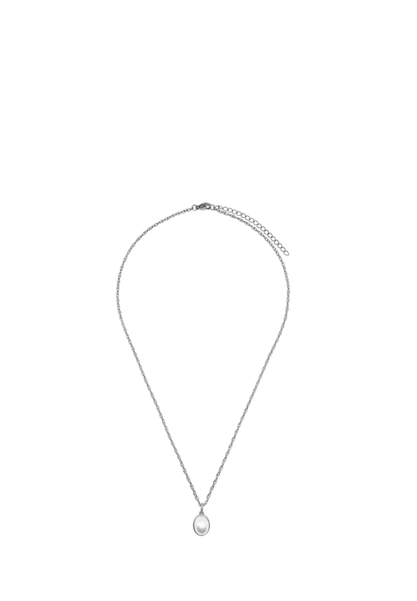 Halskette - silberfarben poliert