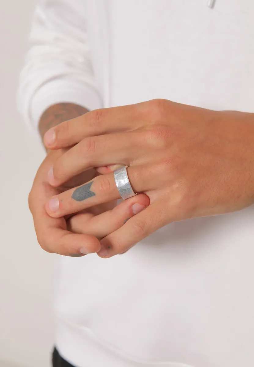 HAMMERED VINTAGE LOOK - Ring - grau