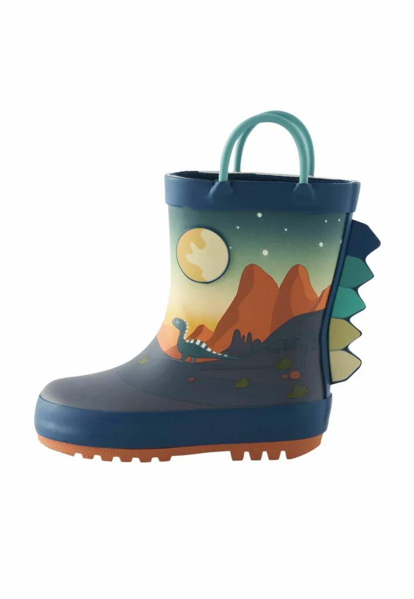 HANDLE - REGULAR FIT - Gummistiefel - navy dinosaur scene