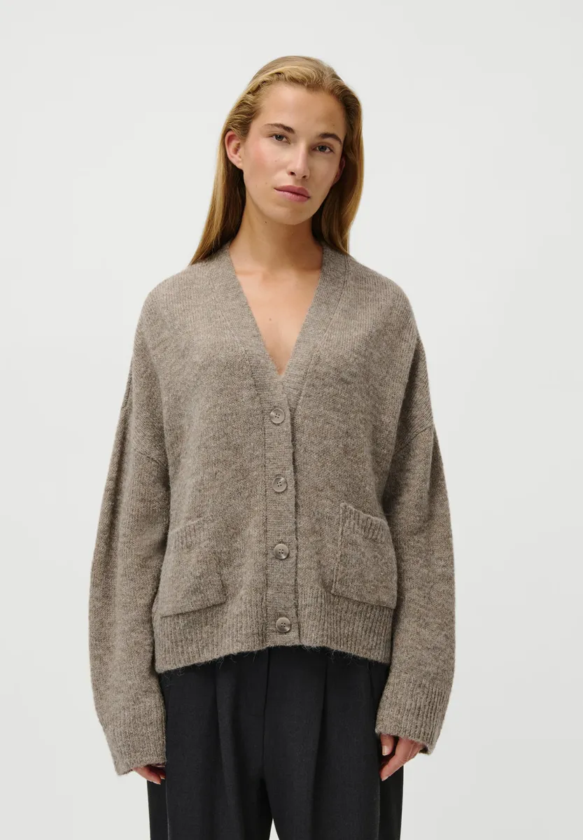 HANNE - Strickjacke - brown melange
