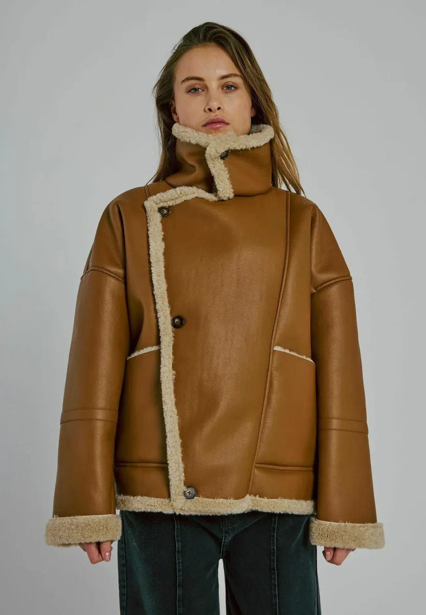 HANNY - Kunstlederjacke - cognac