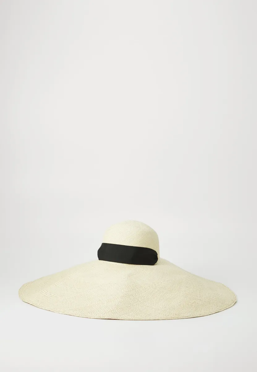 “HAUTE BEACH” LADY IBIZA - Hut - natural straw/black medium width band