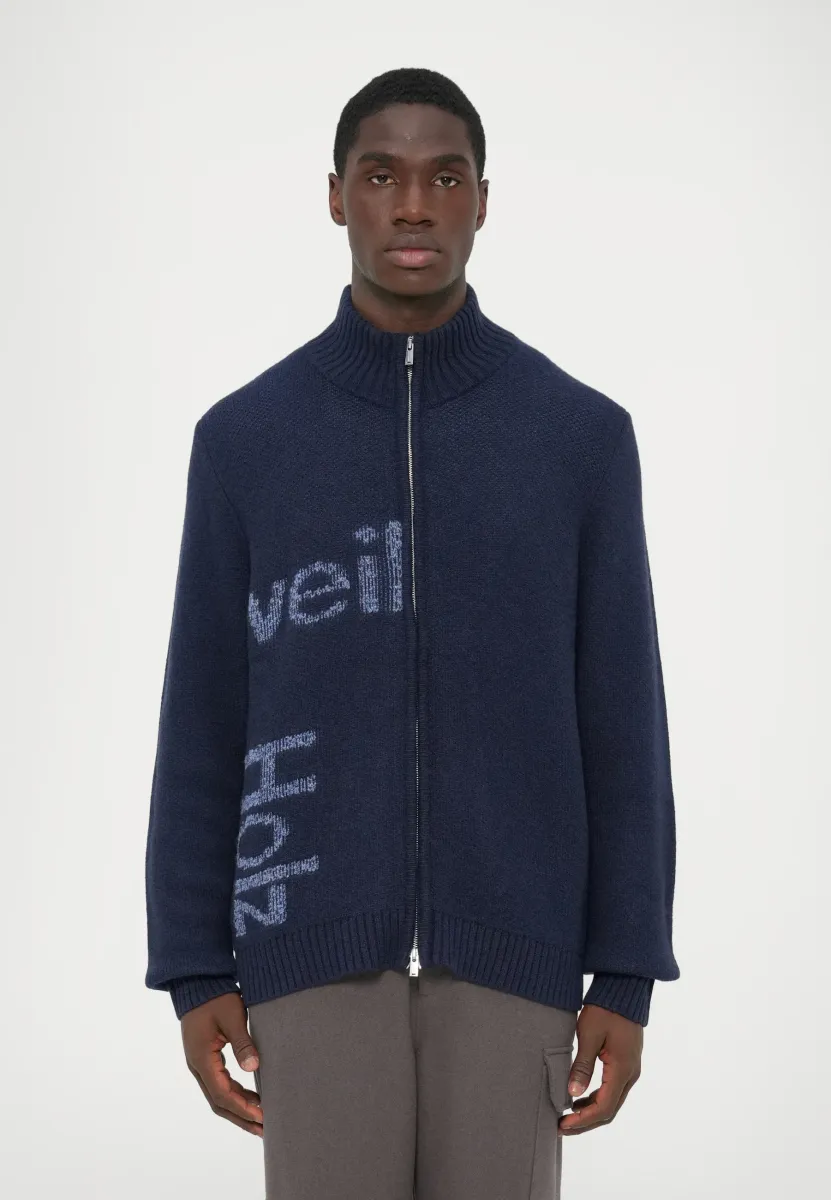 HAZA LOGO ZIP CARDIGAN - Strickjacke - blue