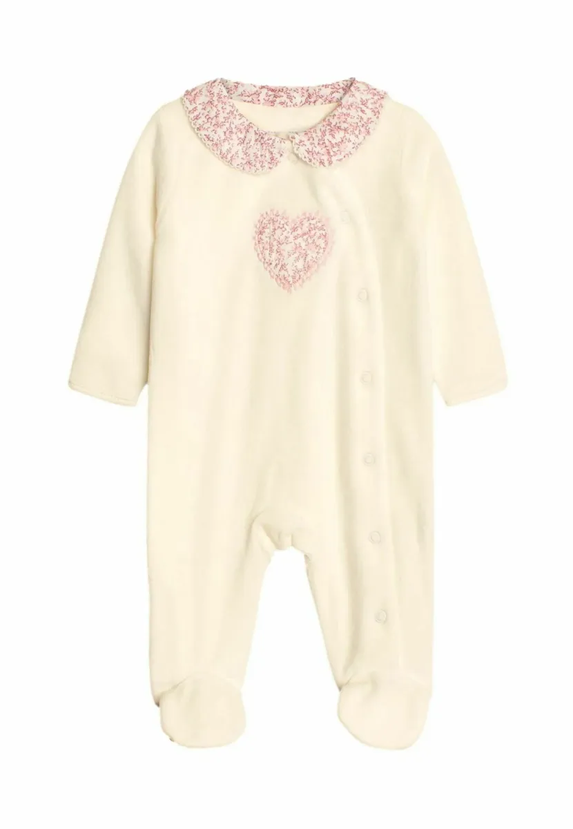 HEART APPLIQUÉ ALL-IN-ONE REGULAR FIT - Strampler - white