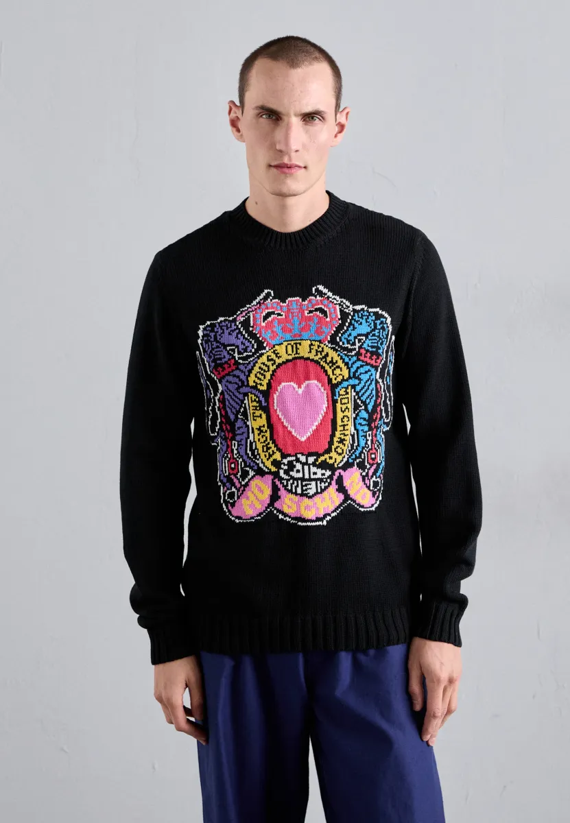 HEART ARTWORK - Strickpullover - black