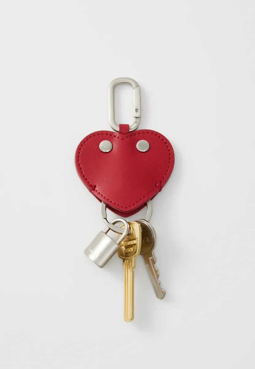 HEART FLAT KEY RING - Schlüsselanhänger - red