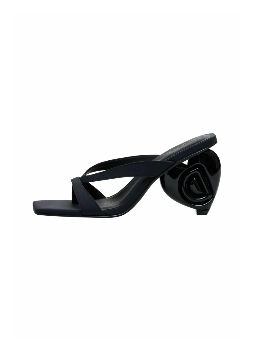 HEART HEEL  - High Heel Sandalette - black
