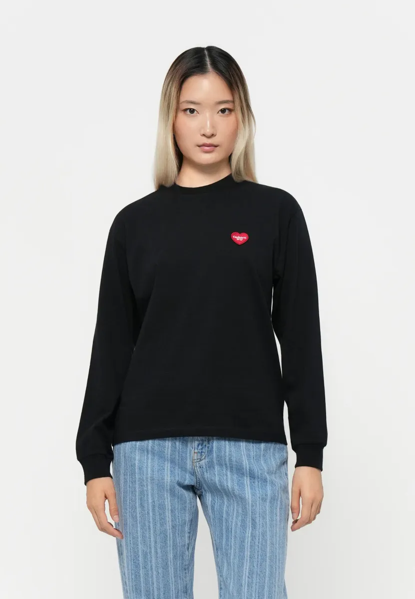 HEART PATCH - Langarmshirt - black/red
