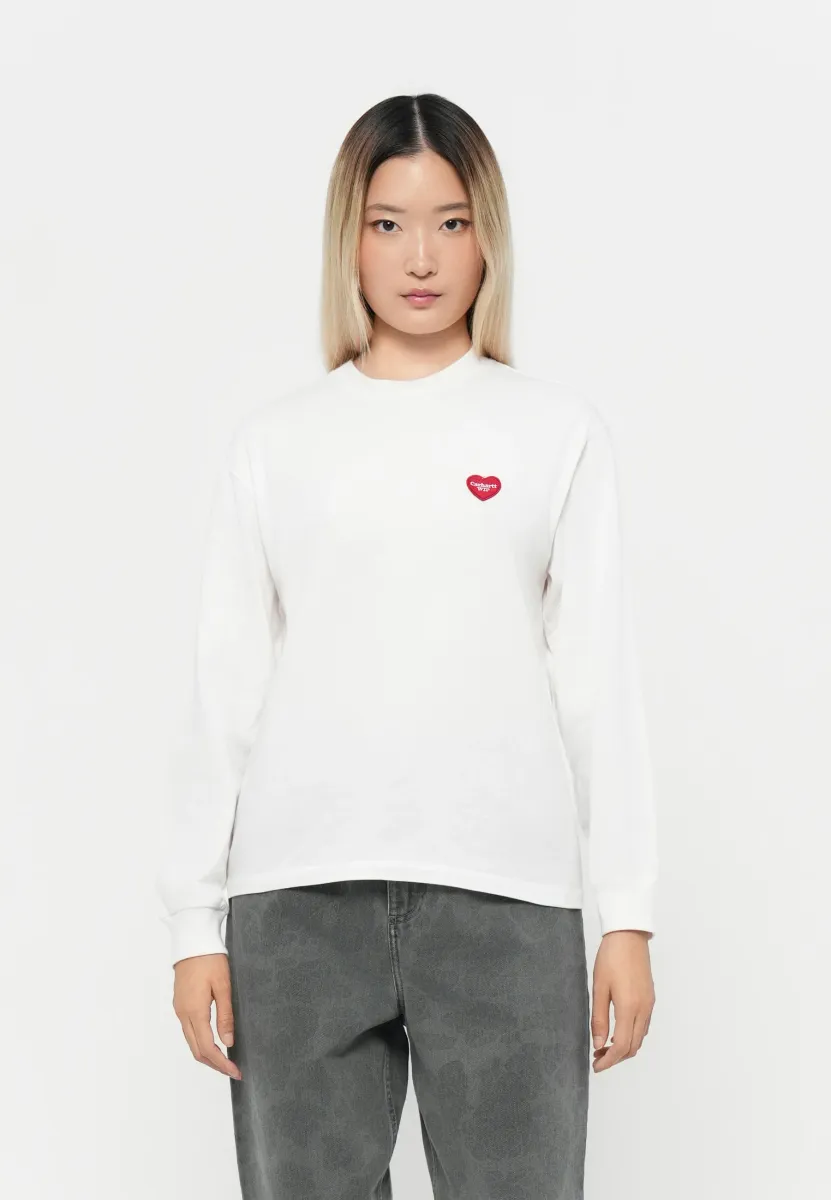 HEART PATCH - Langarmshirt - white/red