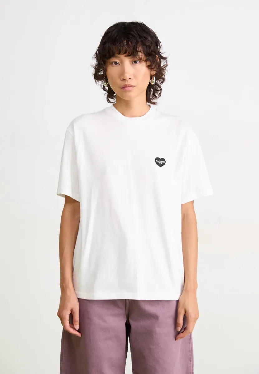 HEART PATCH - T-Shirt print - white/black