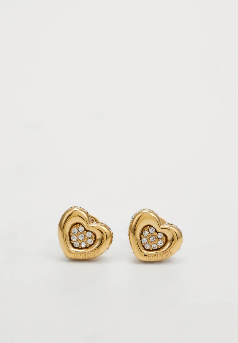 HEART PAVE' STUDS - Ohrringe - yellow gold-coloured