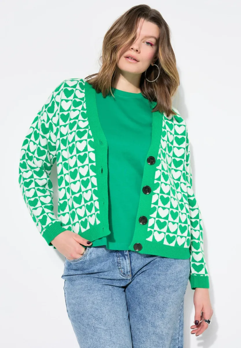 HEARTS - Strickjacke - emerald green