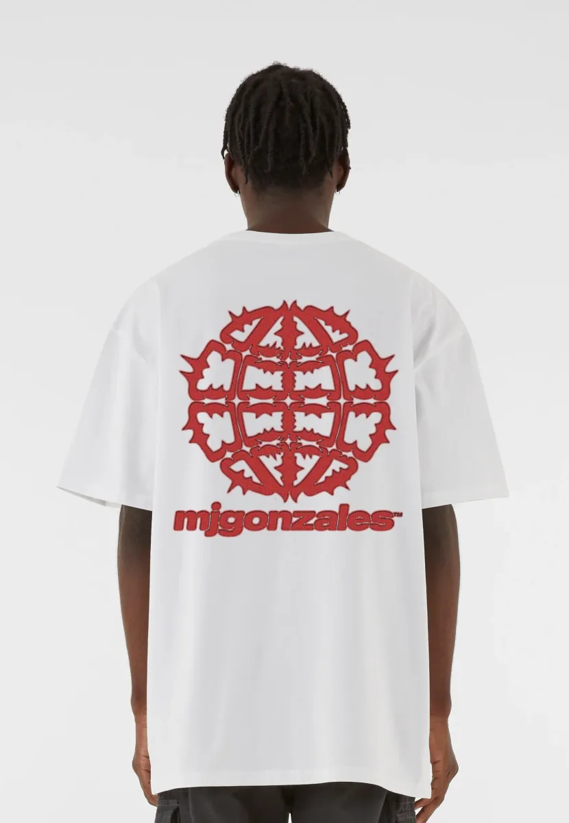 HEAVY OVERSIZED TEE - GLOBAL FLAME - T-Shirt print - white