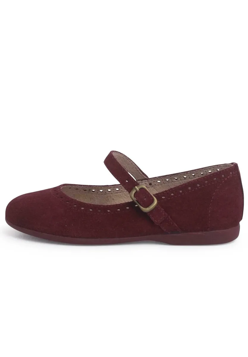 HEBILLA FINA Y PICADO - Lauflernschuh - burdeos
