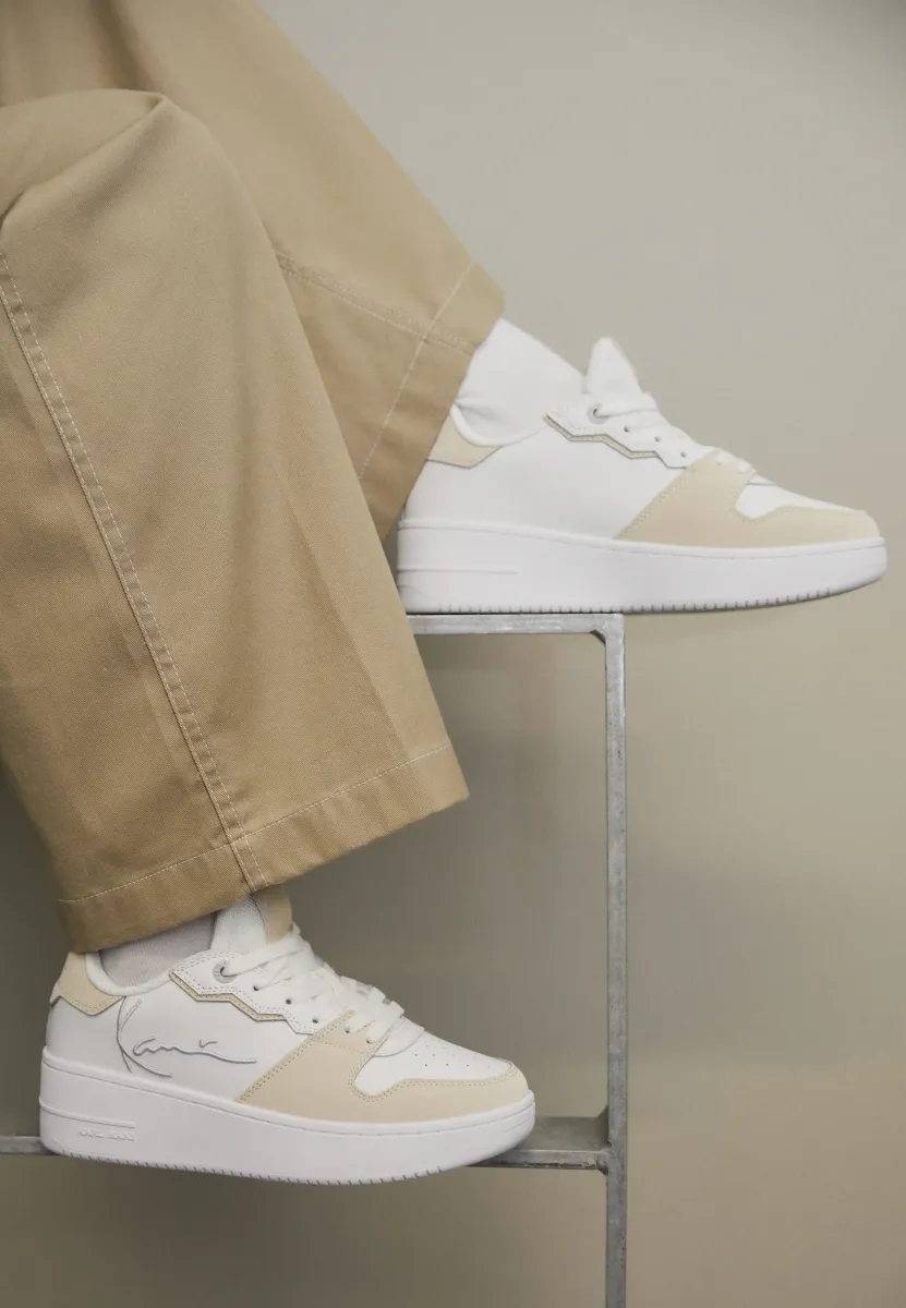 HEEL LOGO - Sneaker low - white/beige
