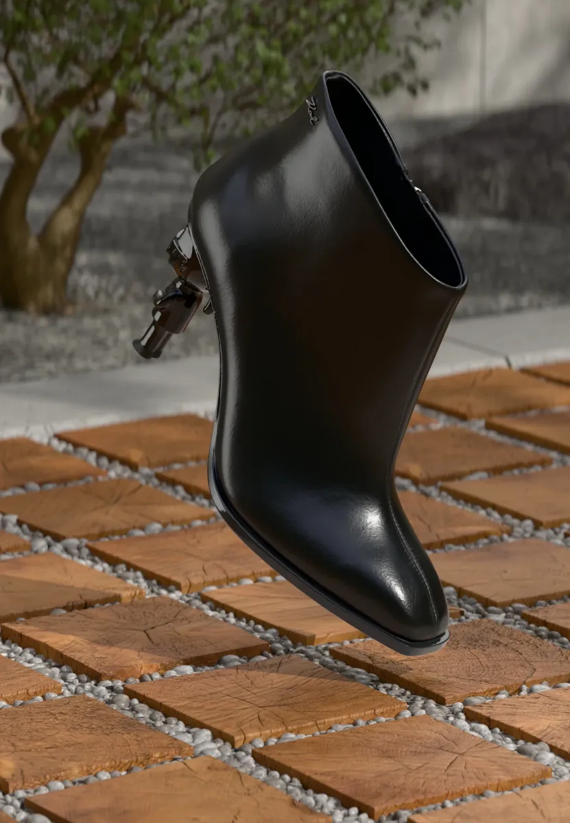 HEEL ZIP SHORT BOOT - Ankle Boot - black